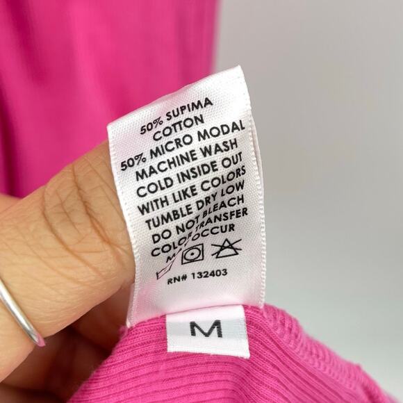 COTTON CITIZEN | The Verona Spaghetti Maxi Dress in Cerise Cast Pink Ombre Rib M - Picture 13 of 13